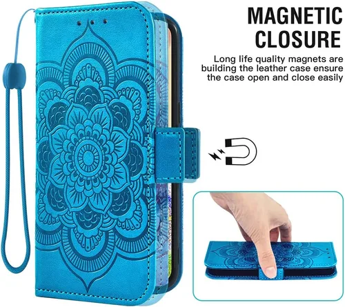Vista 4 de Asuwish Funda de teléfono para Samsung Galaxy A04e con protector de pantalla de vidrio templado y soporte de cuero para tarjetas de crédito