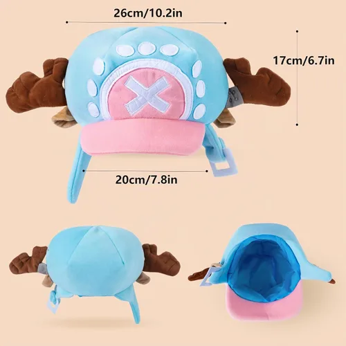 Vista 3 de Anime Tony Tony Chopper - Sombrero de cazador de cosplay de una pieza, sombrero de aviador, gorro de invierno cálido, talla única