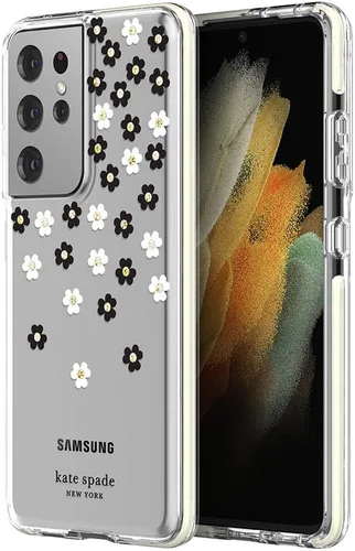 Vista 2 de Kate Spade - Carcasa rígida para Galaxy S21 Ultra 5G, diseño de flores dispersas