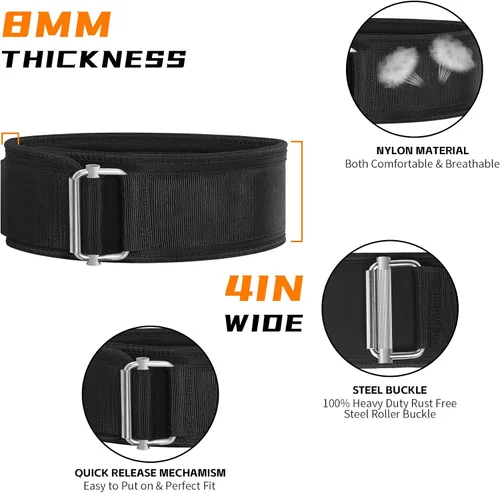 Vista 3 de weight Lifting Belt for Men and Women Wide Weight Belt,Lifting Support for Men for Weightlifting,Power Lifting,Squat,Gym Training,and Back Support