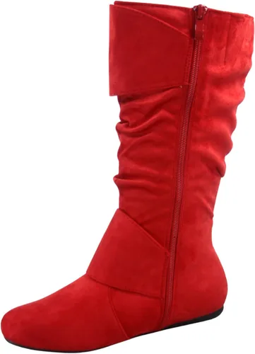 Vista 2 de Botas de media pantorrilla con hebilla de punta redonda cerrada y hebilla lateral con cremallera lateral para mujer
