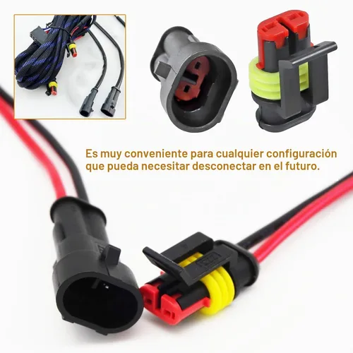 Vista 3 de 20 kits de conectores de 2 pines conectores eléctricos automotrices de desconexión rápida 2 cables impermeable conector terminal kit de enchufe