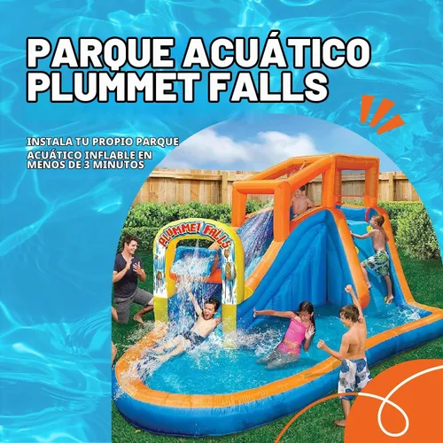 Vista 2 de Banzai Parque inflable Plummet Falls - Tobogán acuático y pared - Edades 4