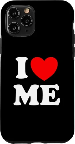 Vista 29 de Carcasa divertida para iPhone 16 I Love Me I Red Heart Me I Love Me Myself And I