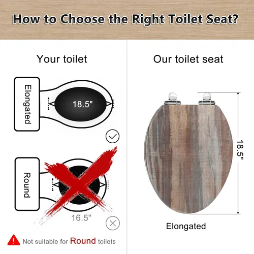 Vista 2 de Angol Shiold Asiento de inodoro de madera moldeada alargada de 18.5 Tablero
