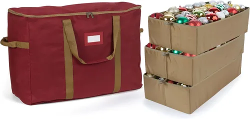 Vista 66 de Covermates Keepsakes Bolsa de almacenamiento ajustable para adornos, con asas de transporte, protección acolchada, ruedas dobles, almacenamiento