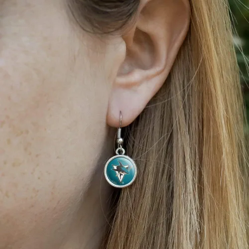 Vista 3 de GRAPHICS MORE NHL San Jose Sharks Logo Novelty pendientes colgantes