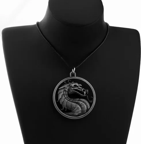 Vista 3 de FAADBUK Kombat - Joyas vintage con dijes de Kombat regalo para amante de Kombat collar y llavero para familiares y amigos Metal Acero inoxidable