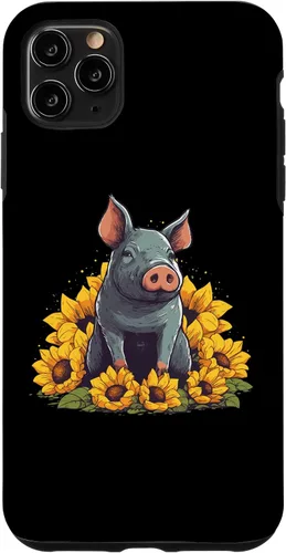 Vista 12 de iPhone 12 mini Cute Pig Lover Sunflower Farmer Farm for Women Men Case
