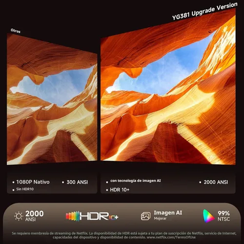 Vista 3 de iSinbox Proyector para exteriores 4K, ahora con Netflix