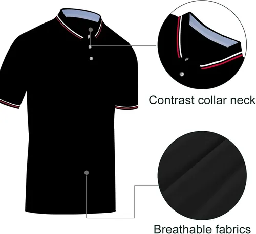 Vista 3 de Polo Shirts Men Casual Outdoor Golf Sports Tennis Running Quick Dry Short Sleeve Polo Shirt