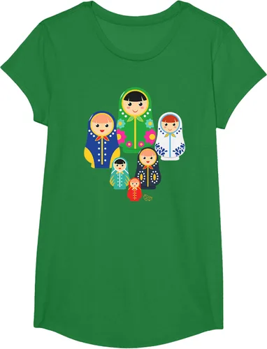 Vista 38 de Matryoshka Russian Nesting Dolls, Rusia - Camiseta de regalo, Azul / Patchwork, S
