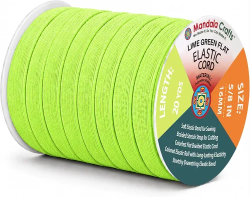 Vista 68 de Mandala Crafts 20 yardas 1/2 pulgada 0.472 in bandas elásticas beige