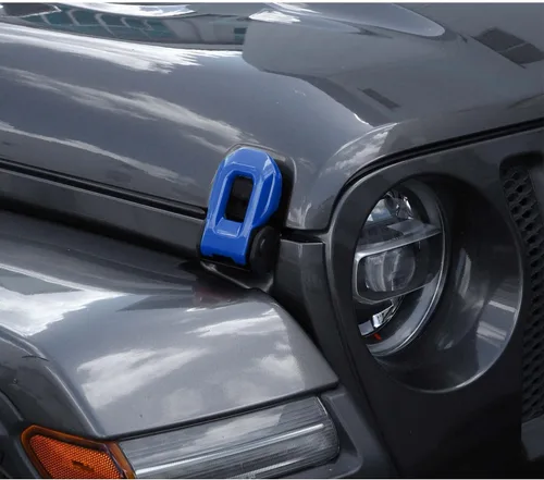 Vista 7 de RT-TCZ Cubierta de pestillo de capó, soportes exteriores de bloqueo de capó, accesorios de decoración de ABS para Jeep Wrangler JL JLU y Gladiator