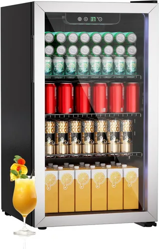 Vista 16 de Erivess - Mini refrigerador para 24 latas, refrigerador de bebidas de 0.6 18L, 40°F a 61°F, refrigeración por compresor para refrescos, cerveza