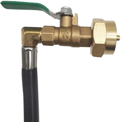 Vista 5 de METER STAR Adaptador de repuesto de propano para tanques de 1 libra con válvula de control de encendido y apagado y manguera de 35.5 pulgadas