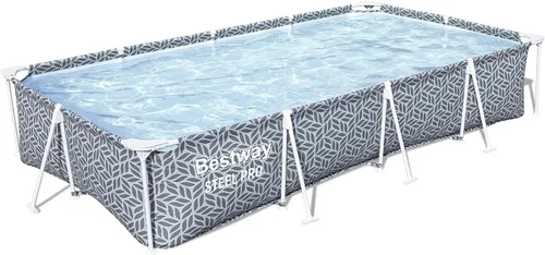 Vista 12 de Bestway Steel Pro - Piscina rectangular de 87 pulgadas x 59 pulgadas x 17 pulgadas con marco de metal sobre el suelo, para exteriores, color azul