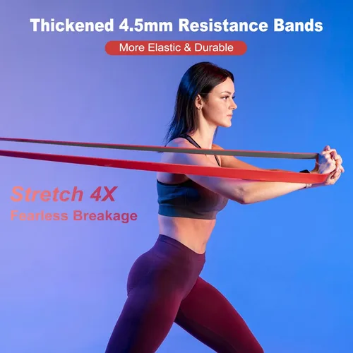 Vista 4 de WIKDAY Resistance Bands, Pull Up Bands, Workout Bands for Exercise, Thick Heavy Resistance Band Set with Door Anchor, Elastic Bands for Body