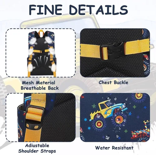 Vista 89 de CAMTOP - Conjunto de mochila y lonchera con estampados divertidos para niños de preescolar y primaria), Y0058-2