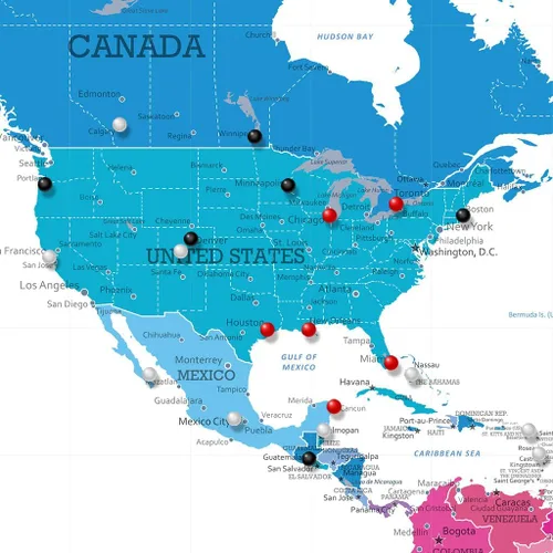 Vista 4 de Póster personalizado en lienzo enrollado con mapa del mundo, arte de pared grande de 24 x 36 pulgadas, póster de mapa del mundo colorido, decoración