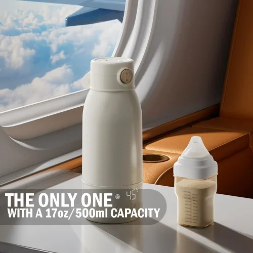 Vista 4 de Calentador de biberones portátil para viajes, calentamiento de leche rápido y seguro sobre la marcha, recargable por USB, perfecto para alimentación