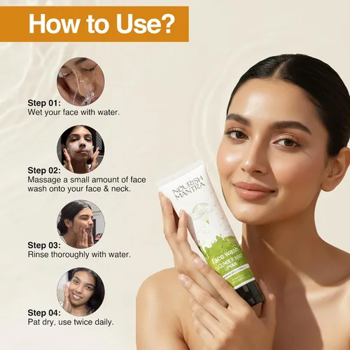 Vista 6 de Nourish Mantra - Lavado facial Upvan de pepino y menta Alimentado con vitamina C, pepino y niacinamida Lavado facial para todo