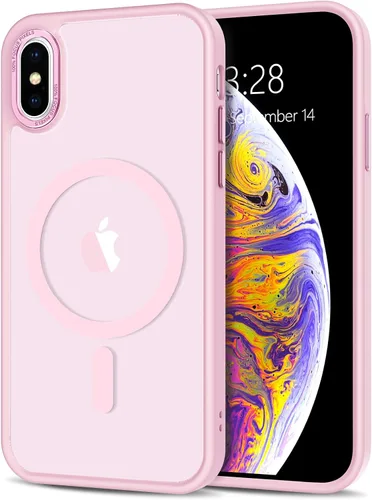 Vista 50 de Anuck - Funda magnética para iPhone 11 compatible con MagSafe, carcasa trasera mate translúcida dura, borde de TPU, delgada, resistente a impactos