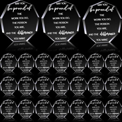 Vista 15 de Huquary Premios de agradecimiento a los empleados para el compañero de trabajo del mes Trofeo Acrílico Regalo de agradecimiento a granel Be Proud of