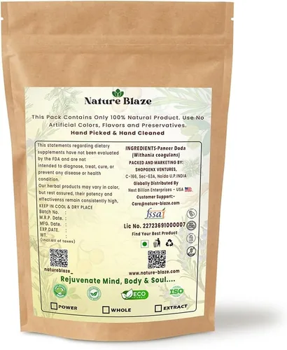 Vista 2 de Hierbas orgánicas Paneer Doda Polvo Paneer ka Phool (bolsa marrón 3.5 onzas 100GM)