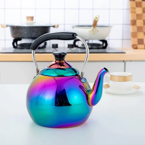 Vista 9 de Hervidor de té silbante para estufa de inducción de acero inoxidable, tetera de silbato, estufa de gas, parte superior de agua de ebullición rápida
