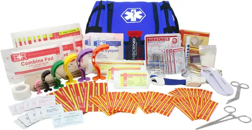 Vista 10 de Ever Ready First Aid EMS First Responder Kit de primeros auxilios para trauma completamente abastecido - Rojo