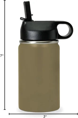Vista 5 de LaserGram Botella de agua personalizada, cabeza de caballo 1, acero inoxidable de doble pared aislada al vacío con popote superior, regalo grabado