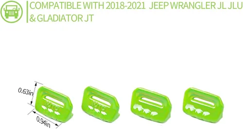 Vista 4 de Cubierta de botón para interruptor de ventana, accesorios interiores para Jeep Wrangler JL JLU y Gladiator JT 2018-2025 (verde)