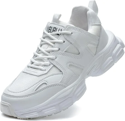 Vista 10 de Hogent - Zapatos de puntera de acero para mujer y hombre, anchos, antideslizantes, de trabajo, tenis de punta compuesta, indestructibles, cómodos