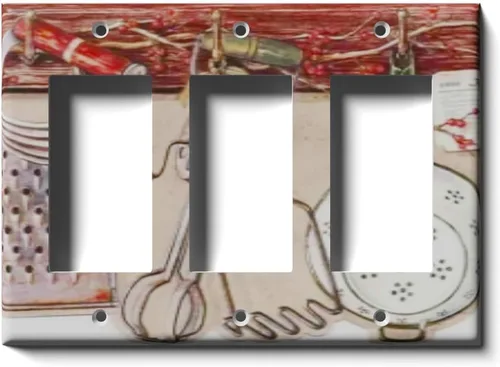 Vista 5 de Placa decorativa de tapa de salida - Utensilios de cocina - Receptáculo doble dúplex