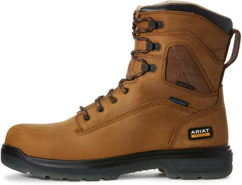 Vista 2 de ARIAT Botas de trabajo impermeables Turbo de 8 pulgadas con punta de carbono para hombre, Carbon