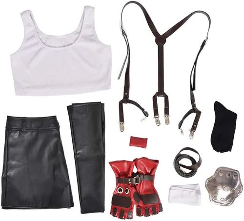 Vista 7 de miccostumes Disfraz de cosplay para mujer, con mangas, guantes y calcetines de vendaje