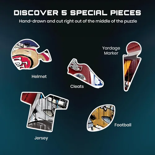 Vista 5 de MasterPieces Rompecabezas con Forma de Casco de Arte Drip de la NFL de 500 Piezas - Perfecto para Fanáticos de la NFL - 25"x22