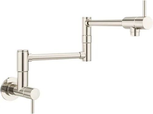 Vista 14 de Pfister Lita Pot Filler - Grifo de cocina, 2 asas, montaje en pared, un solo agujero, acabado dorado cepillado, GT533PFBG