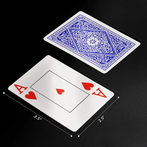 Vista 4 de INTEGEAR Juego de cartas de 2 barajas de póquer de plástico impermeable para Texas Holdem Poker Go Fish y más juegos de cartas, índice jumbo de 2.5
