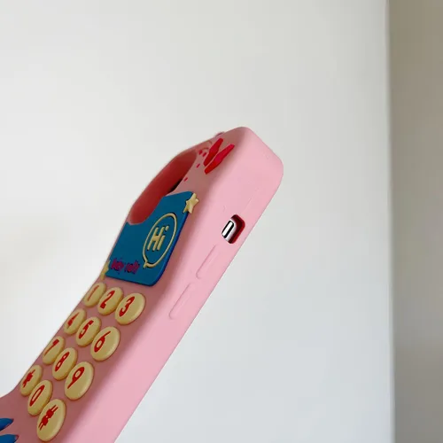 Vista 4 de Funda de silicona suave compatible con iPhone 11, lindas fundas de teléfono divertidas de dibujos animados 3D en rosa retro clásico para mujeres