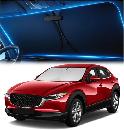 Vista 10 de Magnelex - Parasol para parabrisas para Tesla Model 3 y Model Y 2017-2026, parasol plegable para ventana de automóvil, cubierta de visera térmica