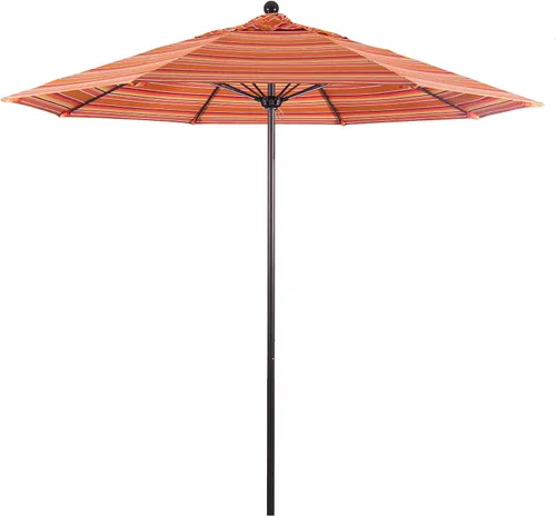 Vista 27 de California Umbrella ALTO908117-5410 Venture Series - Sombrilla comercial para patio, 9 pies redonda, color azul aire Sunbrella