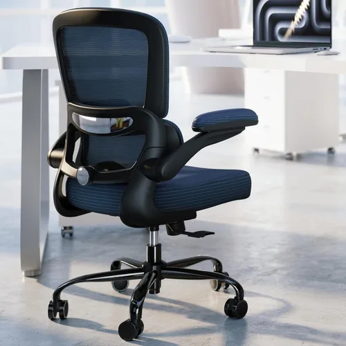 Vista 22 de TRALT Silla ergonómica de oficina, silla de escritorio con soporte lumbar ajustable, silla de computadora cómoda de malla con reposabrazos