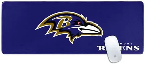 Vista 12 de Skinit Alfombrilla de mouse pequeña para juegos, diseño desgastado con licencia oficial de Baltimore Ravens con bordes cosidos, impermeable, base
