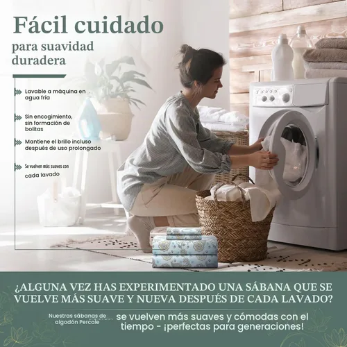 Vista 7 de Feather & Stitch - Juego de sábanas de 100 % algodón más suaves, ropa de cama de tejido percal de 300 hilos, bolsillo profundo de 16 pulgadas