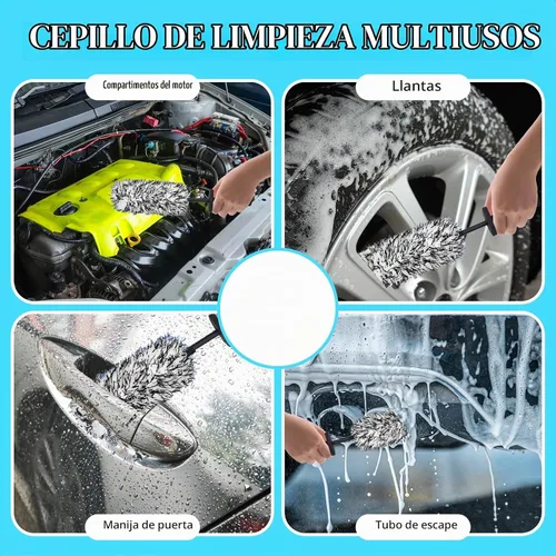 Vista 2 de Cepillo de limpieza de rueda de coche, lana sintética suave, sin metal