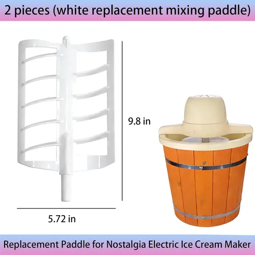 Vista 5 de Paleta de repuesto para máquina eléctrica de helados Nostalgia, paleta de agitación para máquina de helado de servicio suave a la antigua, paleta
