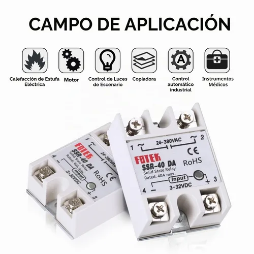 Vista 3 de MYSWEETY 3PCS SSR-40DA Relé de estado sólido Monofásico Semi-Conductor Relé Entrada 3-32V DC Salida 24-380V AC
