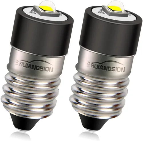Vista 10 de Ruiandsion Bombillas LED E10 de 1 a 9 V con indicador de tornillo en miniatura para linternas, luces de trabajo de bicicleta, lámpara de microscopio